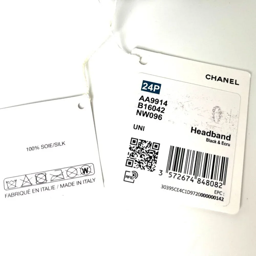 CHANEL Black and White Hairband